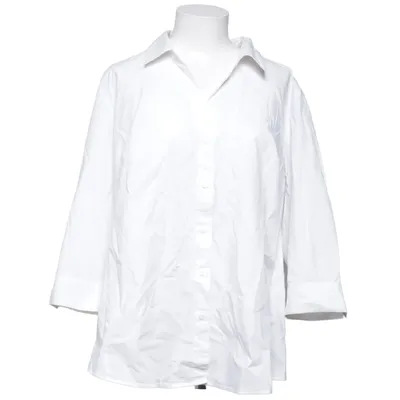 Blouse (White) from Lane Bryant Cotton, Elastane, Polyamide