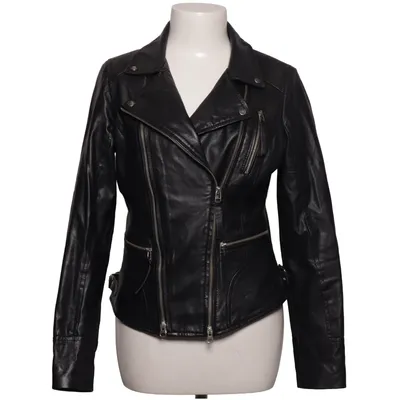 Biker jacket (Black) from Cigno Nero Leather, Polyester