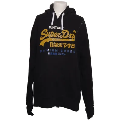 Huvtröja (Svart) från Superdry Vintage Bomull, Polyester