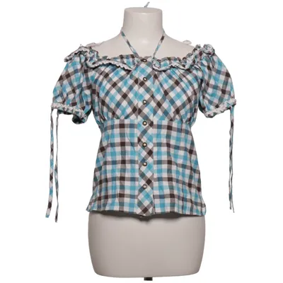 Dirndl blouse (Blue, White, Brown) from Stockerpoint Cotton, Polyester