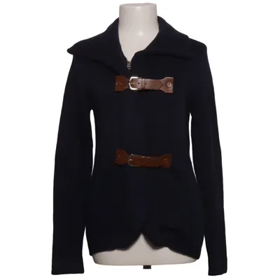 Strickjacke (Blau) von River Woods Angora, Lederimitat, Polyamid, Wolle