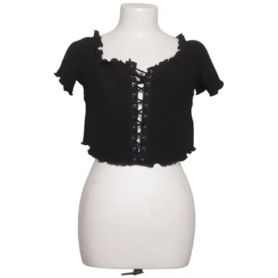 Crop top (Black) from Shein Curve Elastane, Polyester