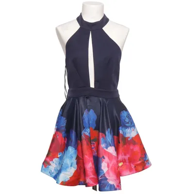 Halterneck-kjole (Blå, Rød, Flerfarvet) fra Ginger Fizz Polyester