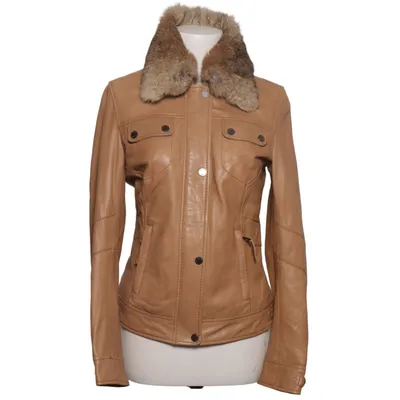 Läderjacka (Beige) från Oakwood Acetat, Skinn, Kaninpäls, Viskos