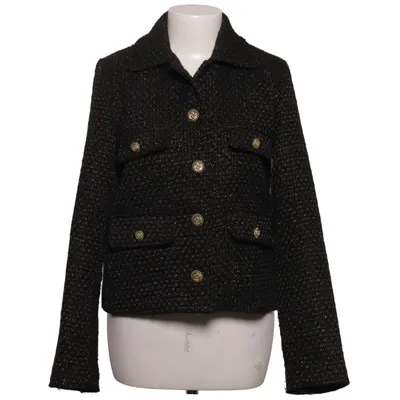 Jacket (Black, Gold) from Attentif Polyester, Wool