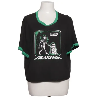 T-shirt (Black, Green) from Romwe Polyester