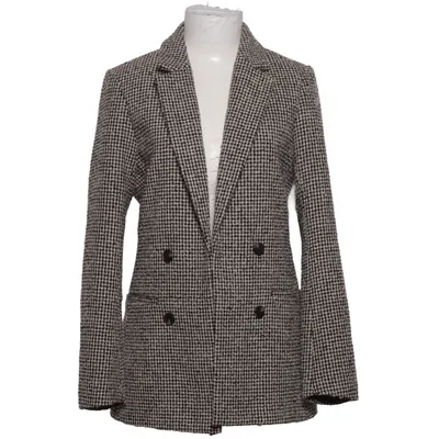 Frakke (Sort, Hvid) fra Cotton Club Polyester, Uld