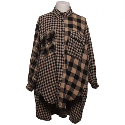 Overshirt (Beige, Black) from Zeta Otto Cotton, Polyester