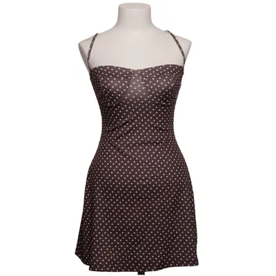 Dress (Brown, White) Elastane, Polyester