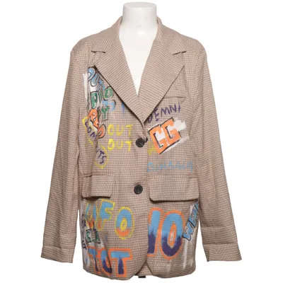 Blazer (Beige, Flerfarvet) fra Aikha Elastan, Polyester
