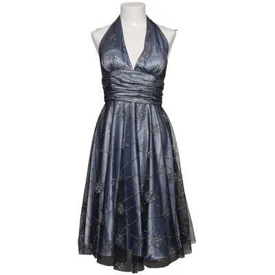 Abendkleid (Blau, Schwarz, Silber) von Adrianna Papell Polyester