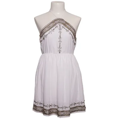 Halterneck-kjole (Hvid, Guld) fra PrettyLittleThing Bomuld, Polyester