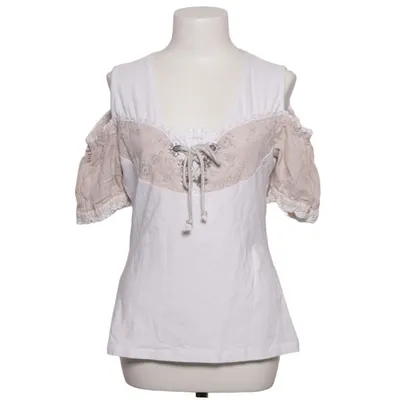 Dirndl blouse (Wit, Beige) van Nockstein Trachten Katoen, Elastaan