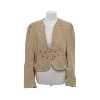 Läderjacka (Beige) från Landhaus Skinn, Polyester, Mocka