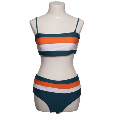 Bikini (Blå, Orange, Hvid) Elastan, Polyester