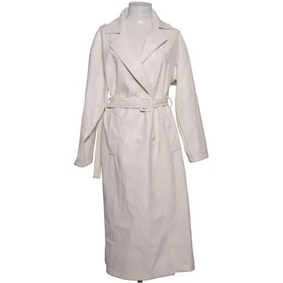 Trench coat (White) Polyester, Polyurethane