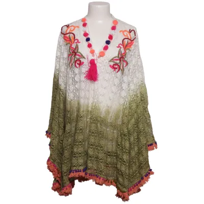 Poncho (White, Green, Multicolored) from Antica Sartoria