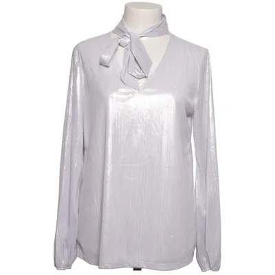 Pussy bow blouse (Silver) from Yoins Elastane, Polyester