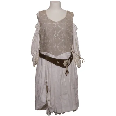 Dirndl (White, Beige) from Rose-Dirndl Linen, Viscose