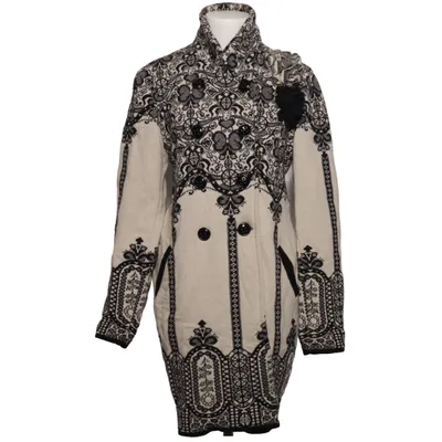 Coat (Beige, Black) from Twin Set Simona Barbieri Acetate, Angora, Cashmere, Cupro, Polyamide, Viscose, Wool