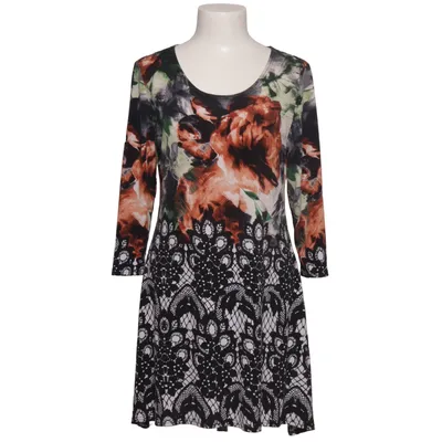 Klänning (Svart, Flerfärgad) från Gracia Elastan, Polyester