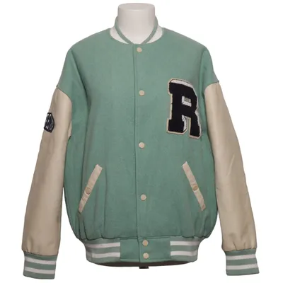 Collegejakke (Grøn, Beige) fra Review Akryl, Polyester, Uld