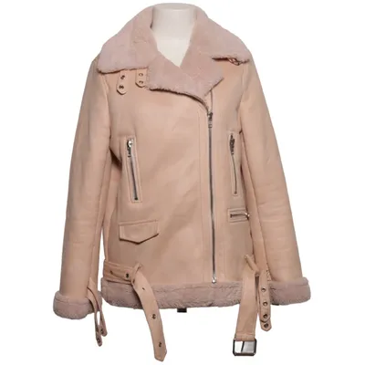 Shearling Jacke (Beige) von Vera & Lucy Polyester, Polyurethan