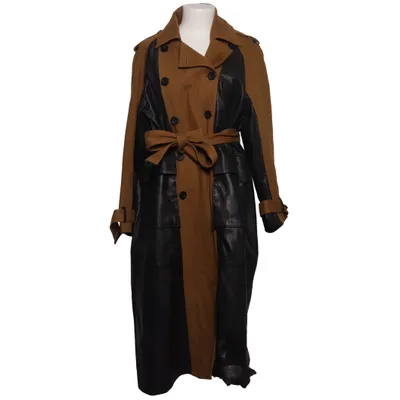 Trenchcoat (Brun, Sort) fra Gestuz Bomuld, Læder, Polyester