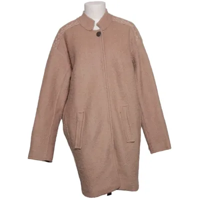 Coat (Beige) from Cream Polyester, Wool
