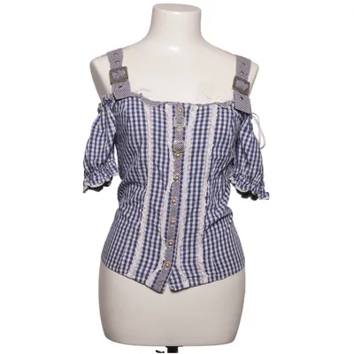 Dirndl blouse (Blue, White) from Os Trachten Cotton