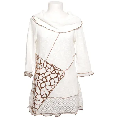 Tunique (Blanc, Marron) de Crisca Coton