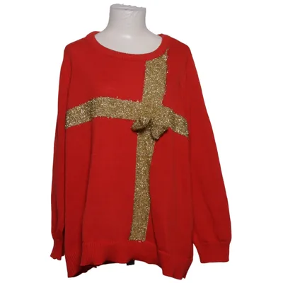 Sweater (Red, Gold) from Zizzi Polyester