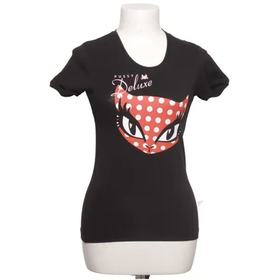 T-shirt (Noir) de Pussy Deluxe Coton, Élasthane