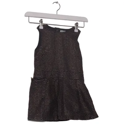 Robe (Bleu, Or) de Mini a Ture Coton, Fibre métallique