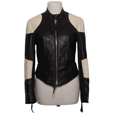 Jacket (Black, Beige) from Denny Rose Acetate, Polyester, Polyurethane