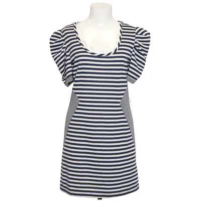 Jurk (Blauw, Wit) van Ichi Katoen, Polyester