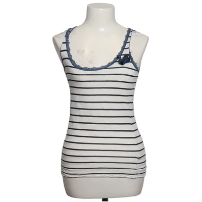 Tank Top (White, Blue) from Madonna Cotton, Polyester