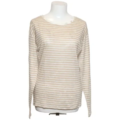 Long sleeve T-shirt (Beige, White) from Marc O'Polo Linen