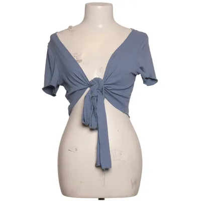 Wrap blouse (Blue) from Zaful Polyester, Polyurethane, Viscose