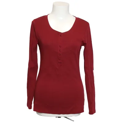 Henley T-shirt (Rød) Bomuld, Elastan