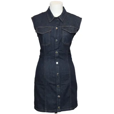 Jeanskjole (Z1975 DRAPED MINI DENIM DRESS) fra Zara Bomuld, Elastan