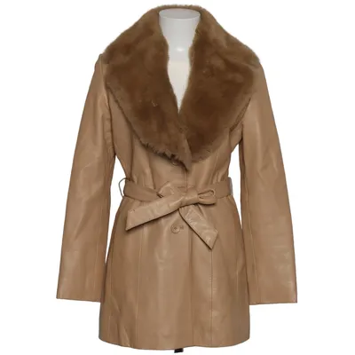 Leren jas (Beige) van Mauritius Leer, Polyester