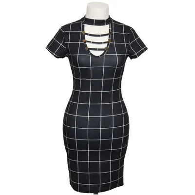 Klänning (Svart, Vit) från Glamour Polyester