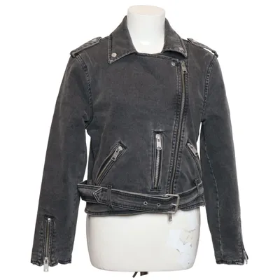 Bikerjakke (Grå) fra Allsaints Bomuld, Elastan