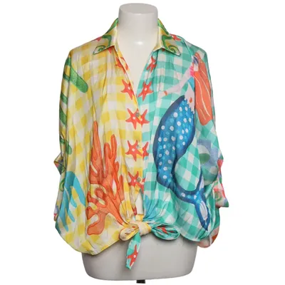 Top (Yellow, Green, Multicolored) from Zeta Otto Polyester, Viscose