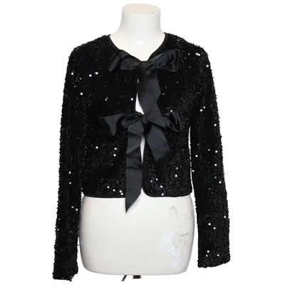 Cardigan (ONLANIKA SEQUINS LS BOW TOP WVN) from ONLY Blue Denim Polyester
