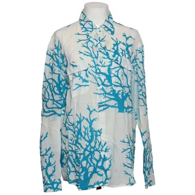 Blouse (Blauw, Wit) van Antica Sartoria Katoen