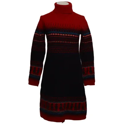 Jurk met col (Rood, Blauw, Meerkleurig) van Majestic Legon Wol
