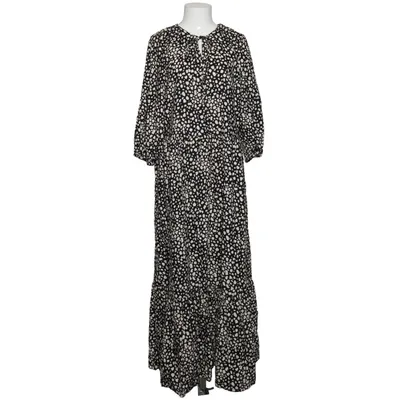 Maxikjole (Sort, Hvid) fra George Bomuld, Linned, Viscose