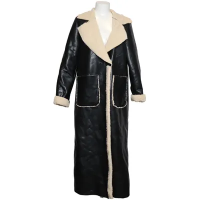 Shearlingjakke (Sort, Beige) Akryl, Uld